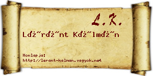 Léránt Kálmán névjegykártya