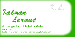 kalman lerant business card